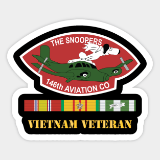 146th Aviation Company - Snoopers - VIetnam Veteran w VN SVC X 300 Sticker